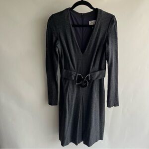 Milly Of New York Dress Fitted Sz Med Women’s Gray Long Sleeve EUC